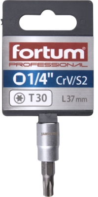 Hlavice zástrčná 1/4" hrot TORX, T 30, L 37mm FORTUM
