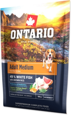 Vzorek Ontario Adult Medium Fish & Brown Rice 0,1kg