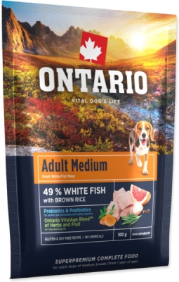 Vzorek Ontario Adult Medium Fish & Brown Rice 0,1kg