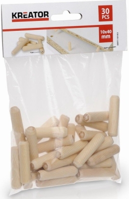 Truhlářské kolíčky 10 x 40 mm (30 ks) Kreator KRT110103