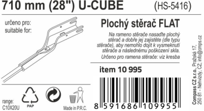 Stěrač FLAT BULK (U-CUBE) 28"/710mm Compass