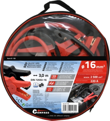 Compass štartovacie káble 16 dĺžka 3m TÜV/GS DIN72553