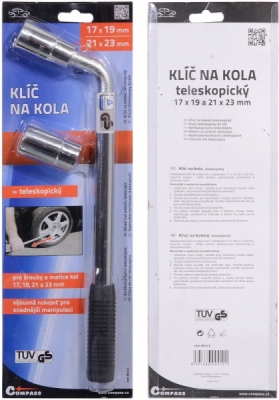 Klíč na kola 17-19/21-23 mm TÜV, GS Compass