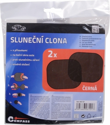 Compass clona sluneční na boční okno černá 2 přísavky