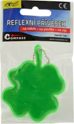 Compass přívěšek reflexní čtyřlístek - zelený