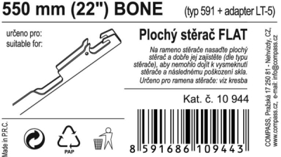Stěrač FLAT BULK (BONE) 22"/550mm Compass