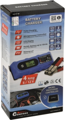 Nabíječka baterií Compass mikroprocesor 3,8Amp 6/12V PB/GEL LCD display