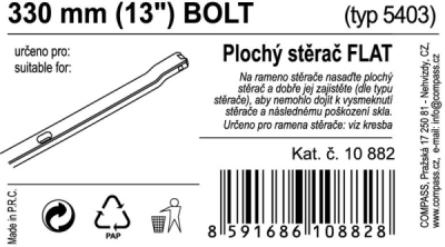 Stěrač FLAT BULK (BOLT) 13"/330mm Compass