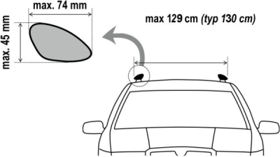 Příčný nosník Compass zamykací hliníkový 135cm ALU-TOP TÜV