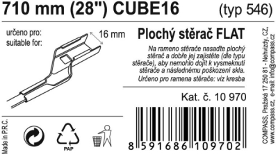 Stěrač FLAT BULK (CUBE16) 28"/710mm Compass