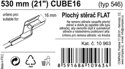 Stěrač FLAT BULK (CUBE16) 21"/530mm Compass