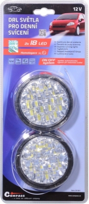 Světla denního svícení kulatá 18 LED/12V Compass