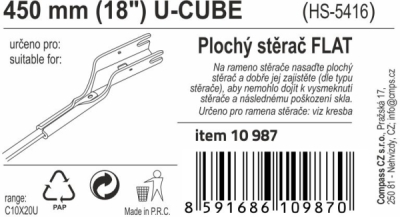 Stěrač FLAT BULK (U-CUBE) 18"/450mm Compass