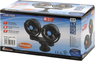 Compass ventilátor MITCHELL DUO 2x108mm 24V na přísavku