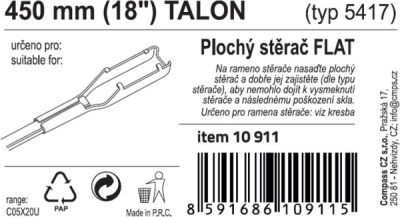 Stěrač FLAT BULK (TALON) 18"/450mm Compass