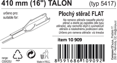 Stěrač FLAT BULK (TALON) 16"/410mm Compass