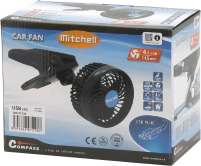 Compass ventilátor MITCHELL 115mm USB 5V klips