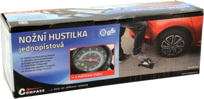 Compass hustilka nožní s manometrem jednopístová tüv/gs 1x120mm