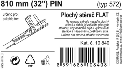 Stěrač FLAT BULK (PIN) 32"/810mm Compass