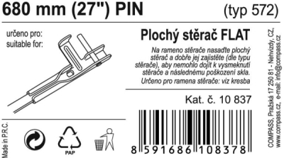 Stěrač FLAT BULK (PIN) 27"/680mm Compass