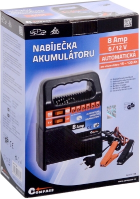 Compass nabíječka 8Amp 6/12V TÜV/GS/CE