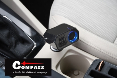 Compass adaptér pevný 12V + 2x USB 2400mA SELECT