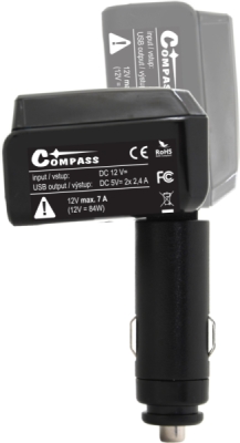 Compass adaptér pevný 12V + 2x USB 2400mA SELECT