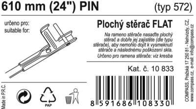 Stěrač FLAT BULK (PIN) 24"/610mm Compass
