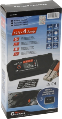 Compass nabíječka mikroprocesor 4Amp 12V PB/GEL/AGM/LiFePO4 LCD displej