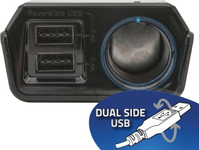 Compass adaptér s kabelem 12V + 2x USB 2400mA SELECT