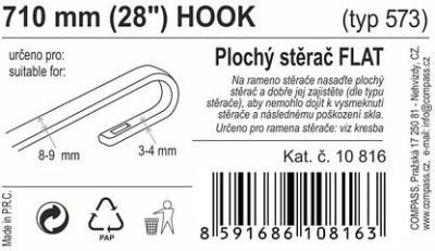 Stěrač FLAT BULK (HOOK) 28"/710mm Compass