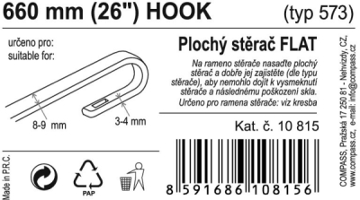 Stěrač FLAT BULK (HOOK) 26"/660mm Compass