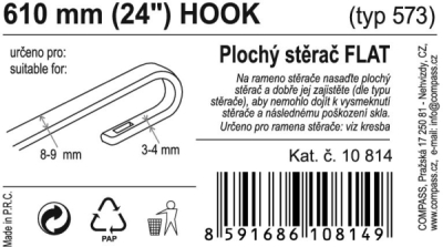 Stěrač FLAT BULK (HOOK) 24"/610mm Compass