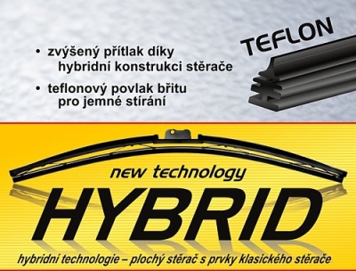 Stěrač HYBRID 710mm + 11 adaptérů TEFLON Compass