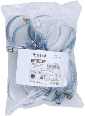 EXTOL CRAFT spony hadicové, balení 10ks, 25-40mm, 70505