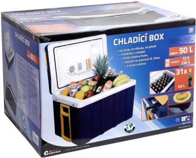 Autolednička chladicí box Compass 50l 230V/12V pojízdný