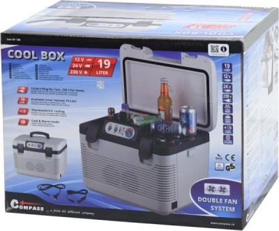 Autolednička chladicí box Compass 19l 12/24/220V double
