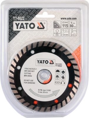 Yato Kotouč diamantový 115 x 22,2 x 2,4 mm turbo