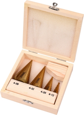 Sada stupňovitých vrtáků 4ks 4-39 mm Sthor