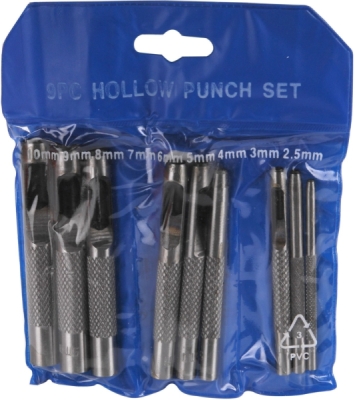 EXTOL CRAFT děrovač kůže, sada 9ks, 2-10mm, 10266