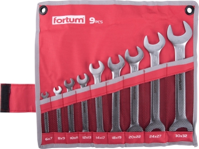 Klíče ploché, sada 9ks, 6-32mm FORTUM