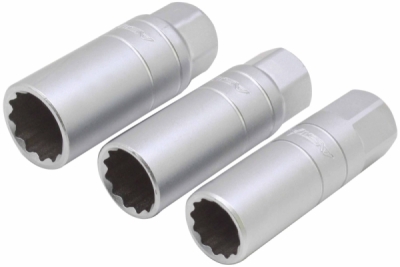 Hlavice na zapalovací svíčky, extra tenké, 3/8", 12hran, 14, 16, 18 mm, 3 ks - ASTA A-3SP38