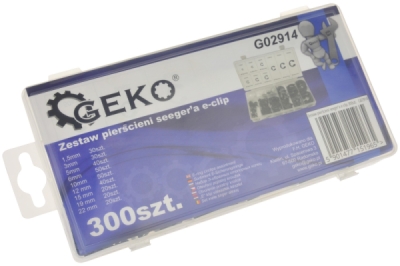 Segerový pojistný kroužek (E-KLIP), sada 300ks GEKO G02914