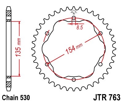 Řetězová rozeta JT JTR 763-40 40 zubů, 530
