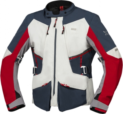 Bunda s laminovanou membránou iXS X2-111405-942-XL TOURSTER-STX 1.0 X2-111405 světle šedá-modrá-červená XL