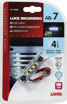 Světlo poziční boční 4 LED 24V AB-7 bílé