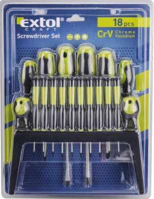 EXTOL CRAFT šroubováky sada 18ks, CrV, 53145