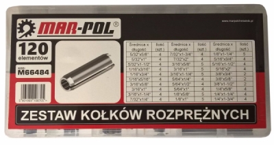 Pružný kolík, sada 120ks MAR-POL M66484
