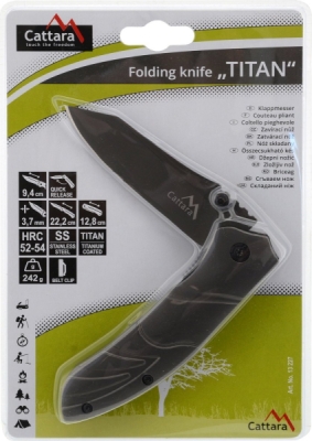 Nôž zatvárací TITAN s poistkou 22cm Cattara 13227