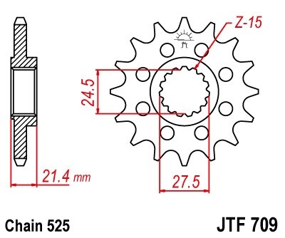 Řetězové kolečko JT JTF 709-17 17 zubů, 525